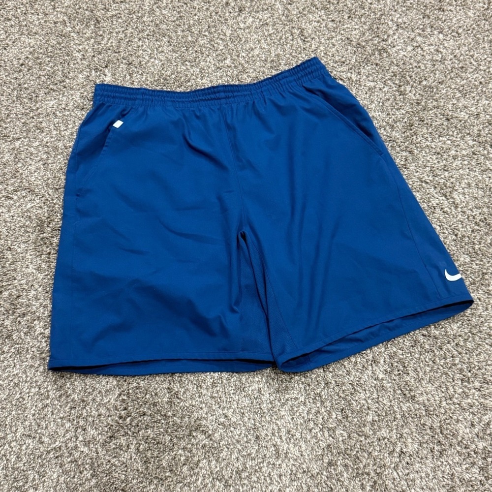 VTG Nike Silver Tag 00s Dri-FIT Running Shorts Blue‎ Athletic Gym Workout Mens L